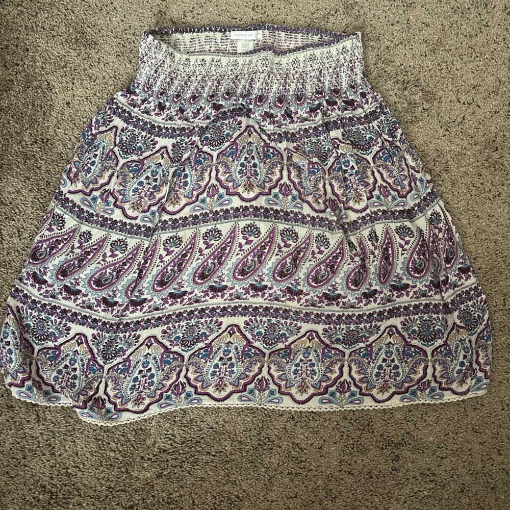 Westport A-Line Skirt with Purple and Blue Paisley